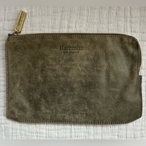 HAMMITT zip pouch leather taupe